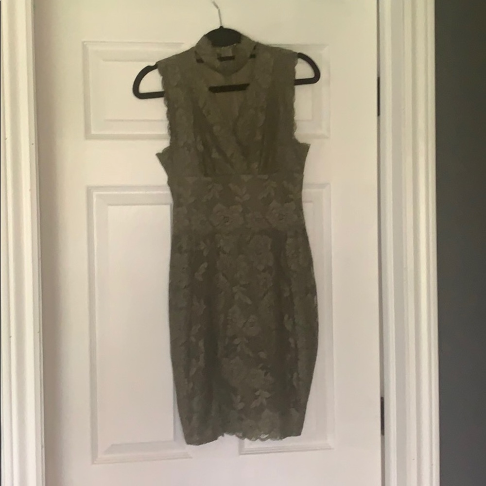 Guess olive green lace dress